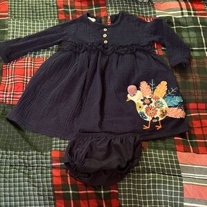 Mud Pie Navy Dress with Bird Design